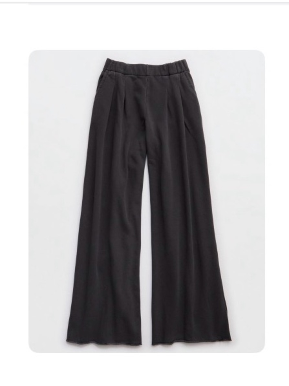 aerie gray Wide-Leg Pull-On Trousers